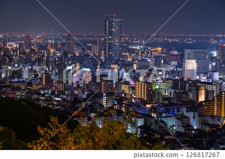 《Hyogo Prefecture》Night view of Kobe Venus Bridge and Suwayama Park Observatory 《Hyogo Prefecture》Night view of Kobe Venus Bridge and Suwayama Park Observatory 126817267