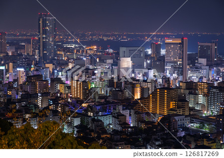 《Hyogo Prefecture》Night view of Kobe Venus Bridge and Suwayama Park Observatory 《Hyogo Prefecture》Night view of Kobe Venus Bridge and Suwayama Park Observatory 126817269