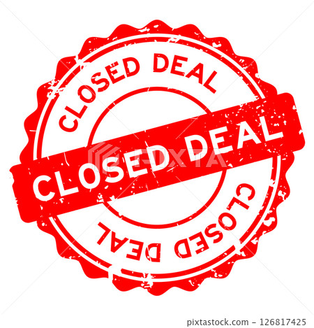 Grunge red closed deal word round seal stamp on white background Grunge red closed deal word round seal stamp on white background 126817425