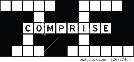 Alphabet letter in word comprise on crossword puzzle background 126817464