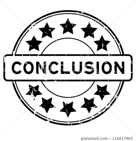 Grunge black conclusion word round rubber seal stamp on white background 126817465