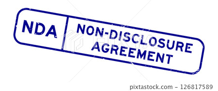 Grunge blue NDA Non disclosure agreement word square rubber seal stamp on white background Grunge blue NDA Non disclosure agreement word square rubber seal stamp on white background 126817589