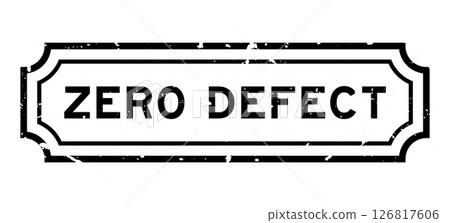 Grunge black zero defect word rubber seal stamp on white background Grunge black zero defect word rubber seal stamp on white background 126817606