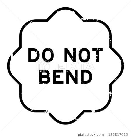 Grunge black do not bend word rubber seal stamp on white background 126817613