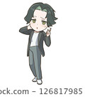 14-SD illustration of a male beauty influencer with a suspicious look 126817985