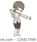 13-SD illustrations and chibi characters of Japanese women to be introduced at reception desks, etc. 126817986
