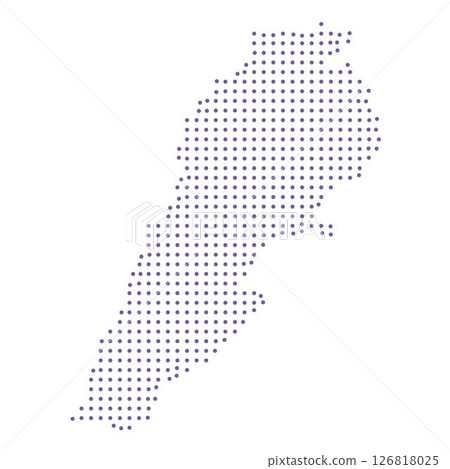 Lebanon map dotted pattern design purple circle 126818025