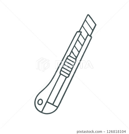 Cutter knife line drawing illustration, daily necessities, icon, material, simple, no background Cutter knife line drawing illustration, daily necessities, icon, material, simple, no background 126818104