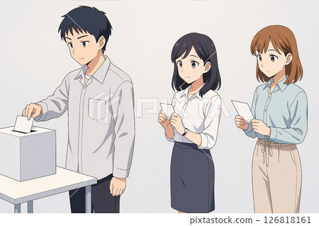 Young people voting in the election 126818161