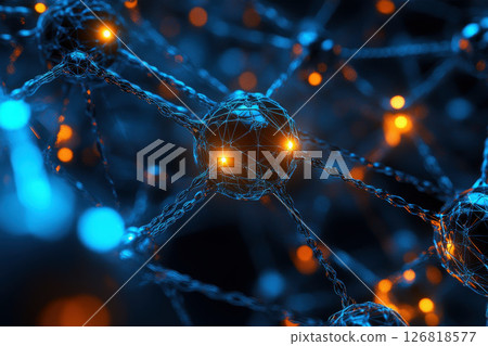 abstract digital network background with glowing connected 126818577