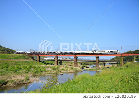 橫渡八坂川的885號特快列車(JR九州) 橫渡八坂川的885號特快列車(JR九州) 126820199