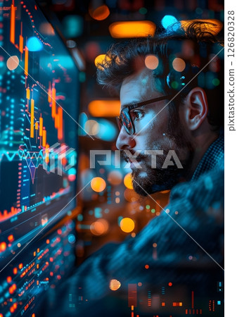 investor using AI tools to optimize investment portfolio management 126820328