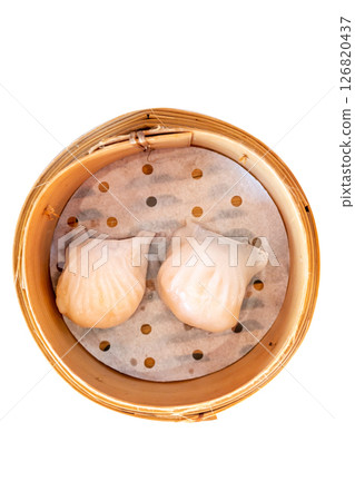 Top view of dimsum and Ha Kao, focus selective 126820437