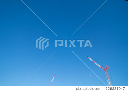 Construction site and blue sky Construction site and blue sky 126821047