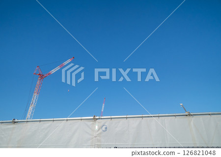 Construction site and blue sky Construction site and blue sky 126821048