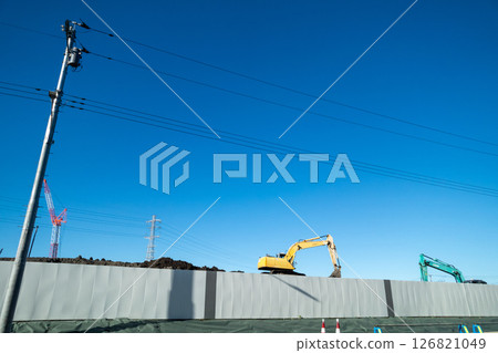 Construction site and blue sky Construction site and blue sky 126821049