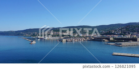 Trieste marina aerial view from from cruise ship. 126821095