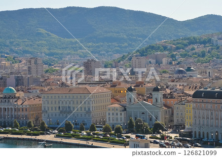 Trieste marina aerial view from from cruise ship. Trieste marina aerial view from from cruise ship. 126821099