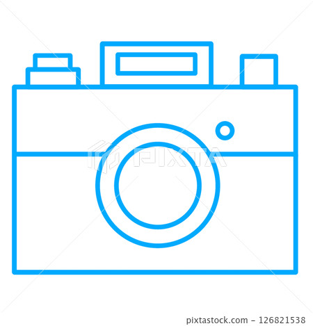 Illustration of a simple camera icon symbolizing shooting and recording 126821538