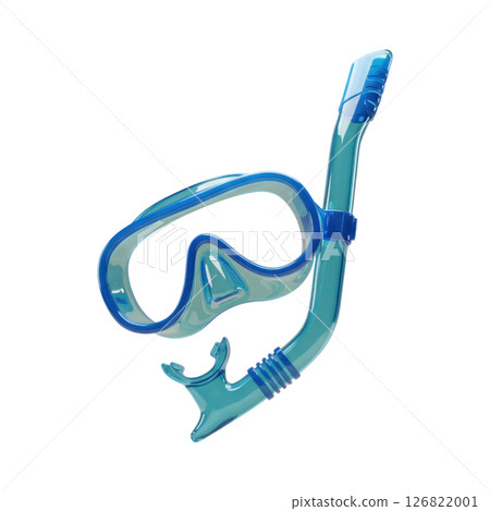 Vibrant Blue Snorkel Mask and Tube Set for Underwater Diving and Swimming 126822001
