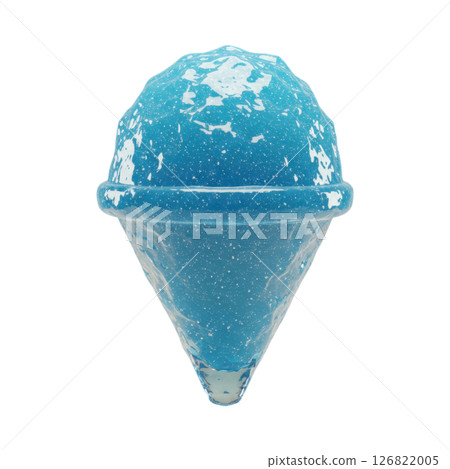 Icy Blue Snow Cone Refreshing Summer Dessert 126822005