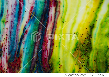 Multicolored colorful background of bright colors covered with gold sparkles. Multicolored colorful background of bright colors covered with gold sparkles. 126822070