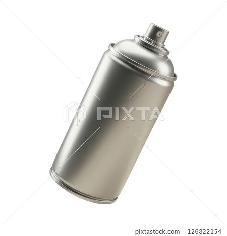 Shiny Silver Spray Paint Can 3D Rendered Image 126822154