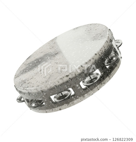 Shiny Tambourine Musical Instrument with Metallic Jingles Shiny Tambourine Musical Instrument with Metallic Jingles 126822309