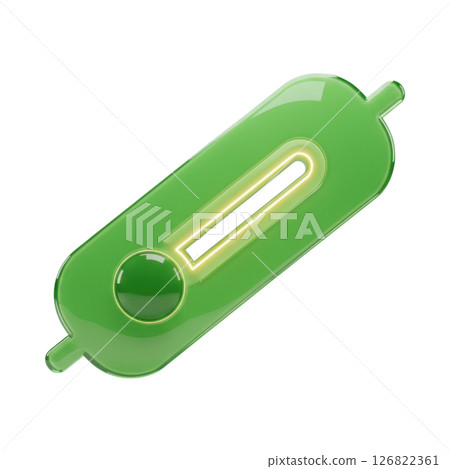 3D Glossy Green Thermometer Strip Health Indicator Icon 126822361