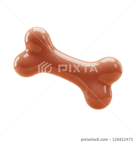 Shiny brown bone shape for pet toys and design elements Shiny brown bone shape for pet toys and design elements 126822473