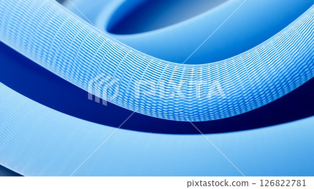 Close-up ribbon turns into a logo with clarity, harmony, and geometric form. 126822781