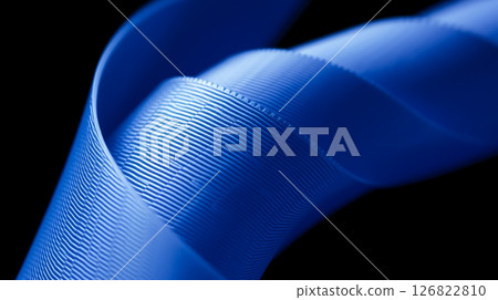 Detailed macro ribbon forms a geometric emblem with clear visual hierarchy. 126822810