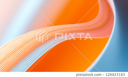 Detailed macro ribbon in soft light and geometric layout. 126823183