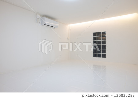 Empty room with tile floor suit for background. 126823282