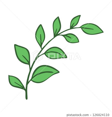 Green twig of rasteria or tree Green twig of rasteria or tree 126824110