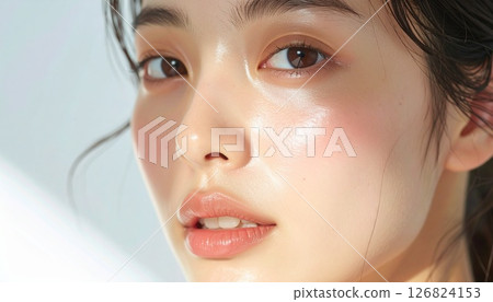 A woman's face like a beauty brand advertisement A woman's face like a beauty brand advertisement 126824153