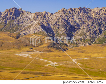 Campo Imperatore valley, Gran Sasso National Park, Abruzzo region, Italy Campo Imperatore valley, Gran Sasso National Park, Abruzzo region, Italy 126824257