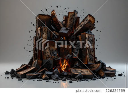 Burning Embers: Abstract Fire Art 126824369