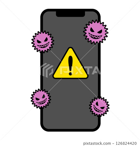A smartphone infected with a computer virus 126824420
