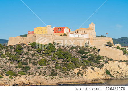 Panoramic view of Dalt Vila fortress in Ibiza, Spain Panoramic view of Dalt Vila fortress in Ibiza, Spain 126824678