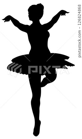 Silhouette of dancing ballerina girl Silhouette of dancing ballerina girl 126824868