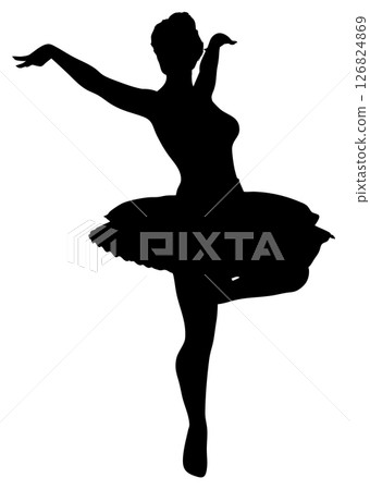 Silhouette of dancing ballerina girl Silhouette of dancing ballerina girl 126824869