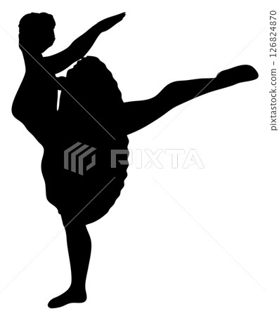 Silhouette of dancing ballerina girl Silhouette of dancing ballerina girl 126824870