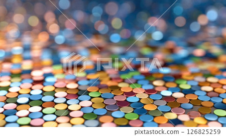 Colorful Round Confetti Close-Up 126825259