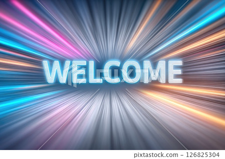Welcome Message with Dynamic Light Beams 126825304