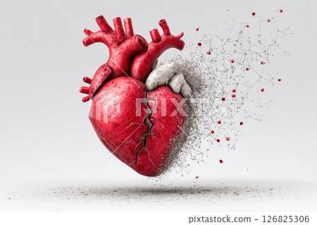 Broken Heart with Particle Dispersion 126825306