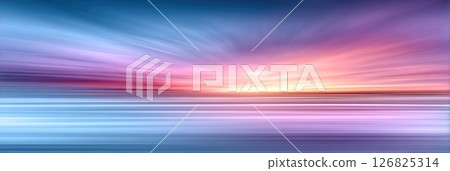 Blurred Ocean Sunset with Motion Effect Blurred Ocean Sunset with Motion Effect 126825314