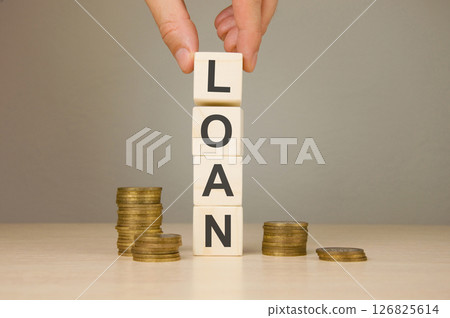 Businessman makes the word loan 126825614
