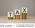 financial chart made from cubes with word tax 126825620