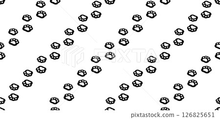 dog paw seamless pattern cat footprint walking pet vector puppy kitten cartoon doodle wallpaper tile background gift wrapping paper repeat striped scarf isolated illustration design 126825651